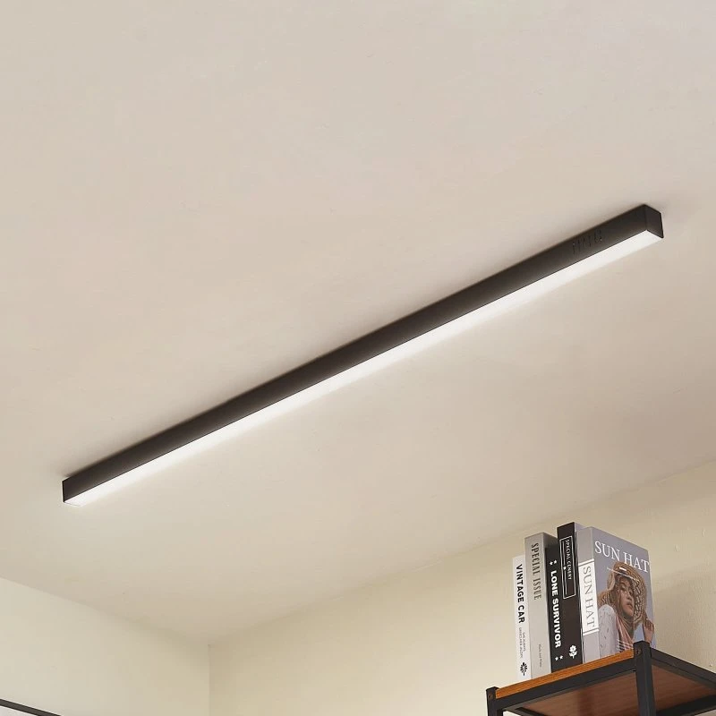 Lucande Teniona Lampa sufitowa LED 132 cm, czarna, aluminium
