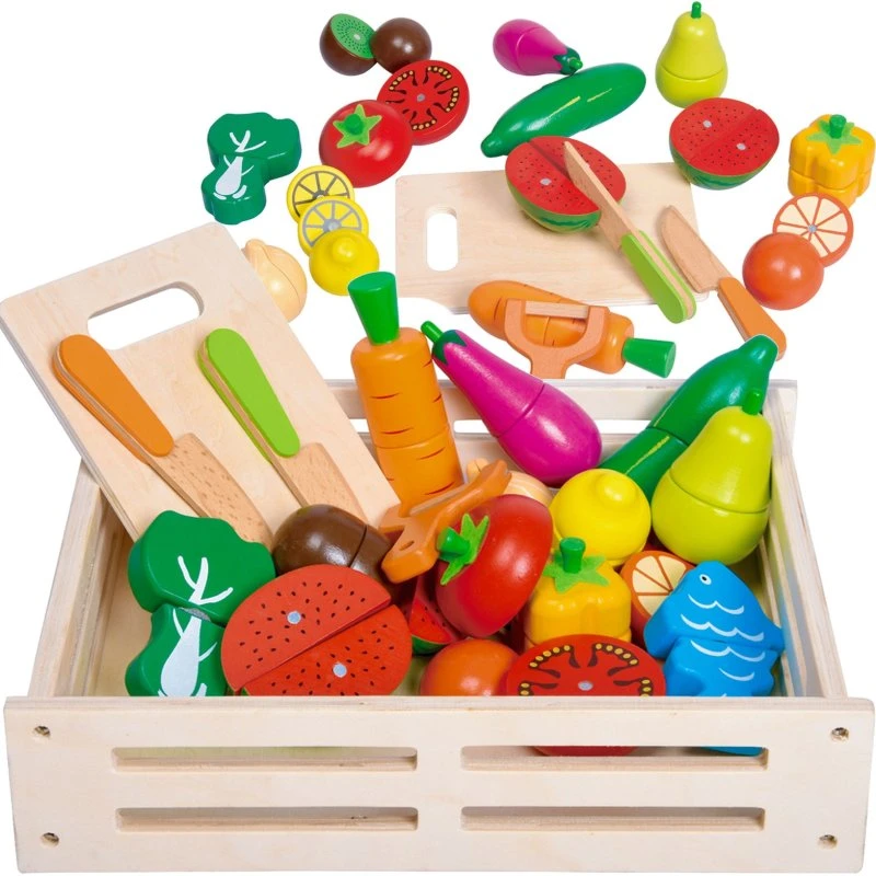 Drewniane Owoce i Warzywa na Magnes XXL 17 elementów