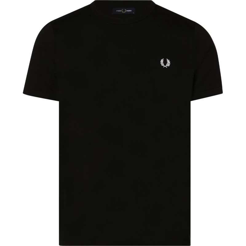 Fred Perry T-shirt męski czarny z haftem