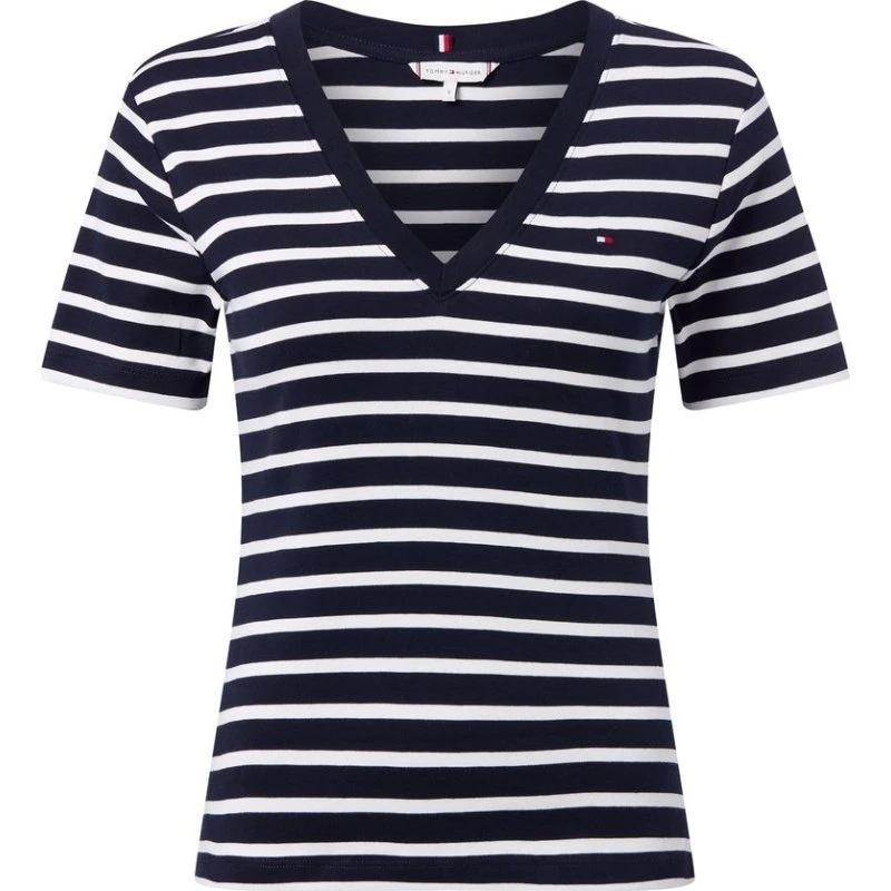 Tommy Hilfiger T-shirt damski niebieski, bawełna, M