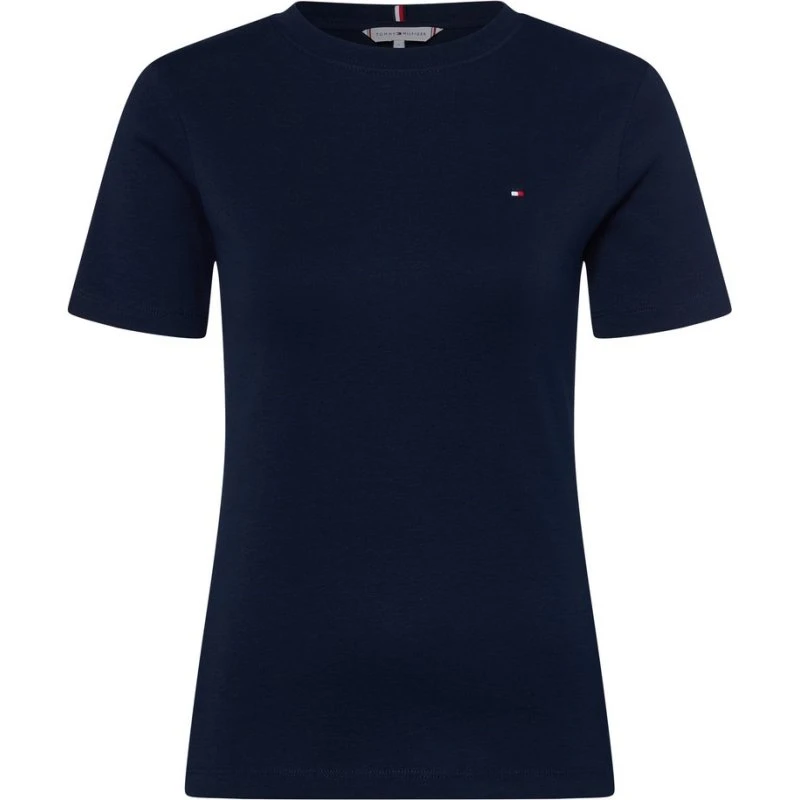 Tommy Hilfiger Koszulka Damska z Bawełny Organicznej, Niebieska, S