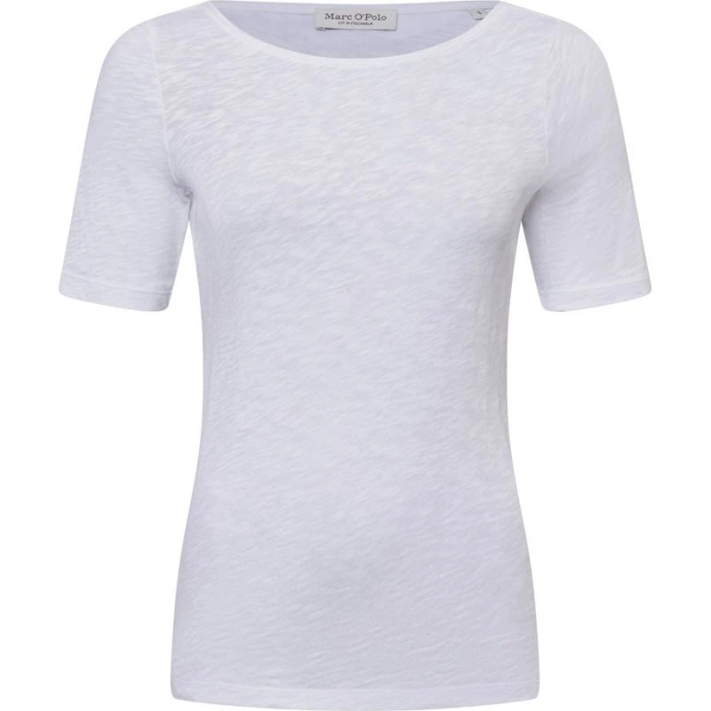 Marc O'Polo T-shirt damski z bawełny slub, biały, XL