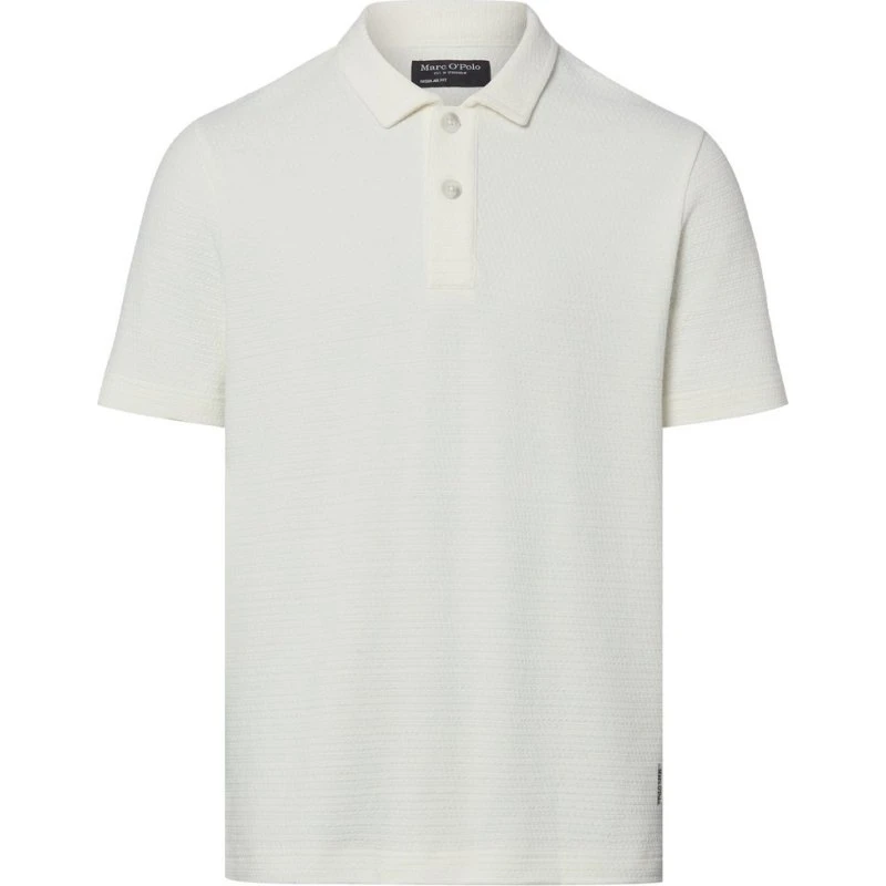 Marc O'Polo Koszulka Polo Męska z Bawełny Regular Fit - Biała