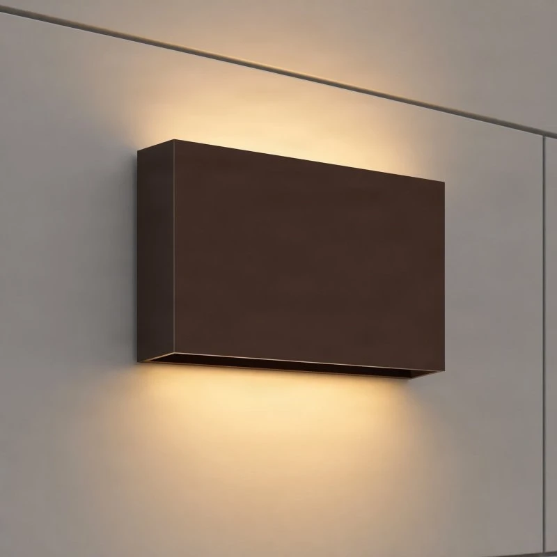 Lucande Jarte Kinkiet zewnętrzny LED, 20 cm, brązowy, IP65