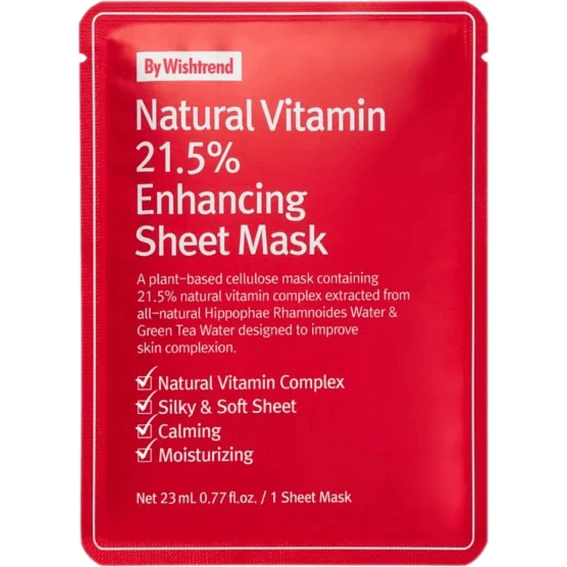 By Wishtrend Natural Vitamin C 21.5% Enhancing Sheet Mask, 23ml