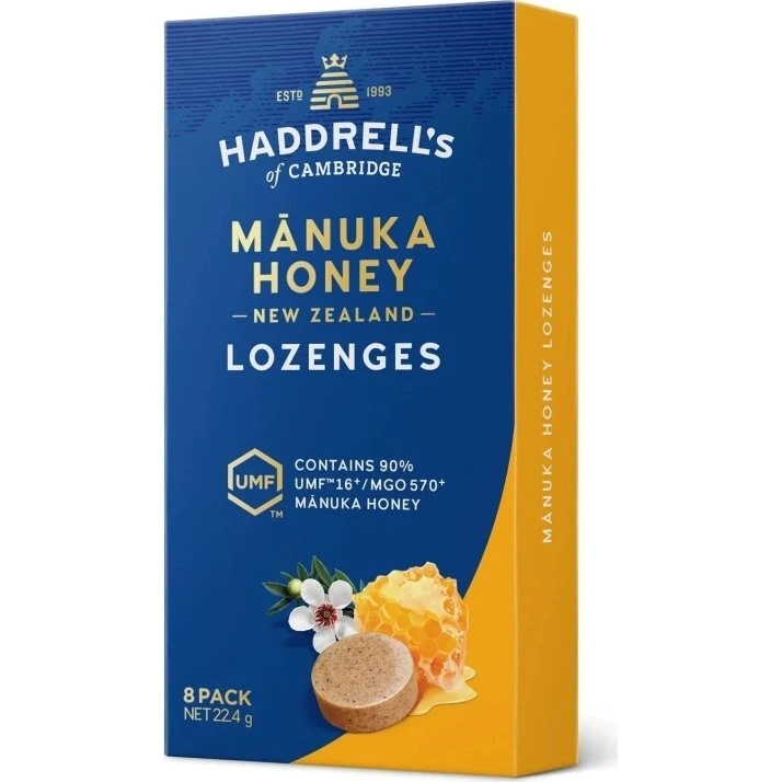 Haddrell's of Cambridge Pastylki do ssania z miodem Manuka MGO570+