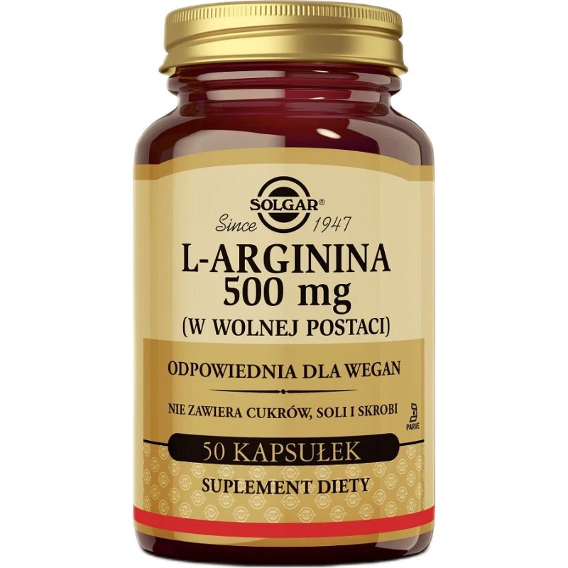 Solgar L-Arginina 500 mg, 50 kapsułek