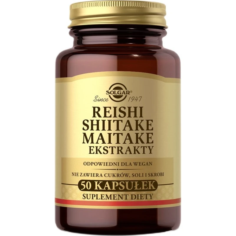 Solgar Reishi Shitake Maitake 50 kapsułek