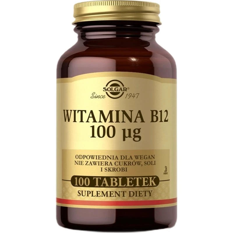 Solgar Witamina B12 Cyjanokobalamina 100µg, 100 tabletek