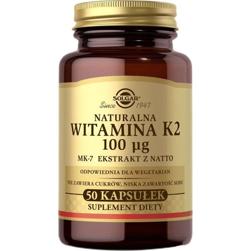 Solgar Witamina MK-7 K2 100µg 50 kapsułek