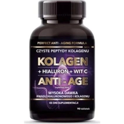 Intenson Kolagen Anti-Aging z kwasem hialuronowym i witaminą C 90 tab