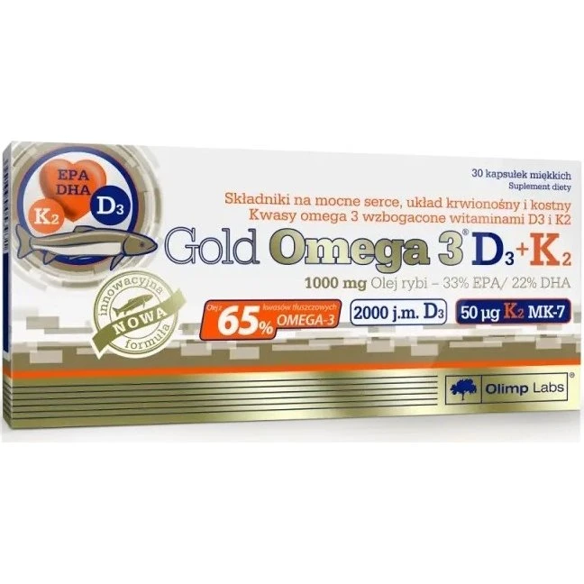 Olimp Gold Omega 3 D3 + K2 30 kapsułek