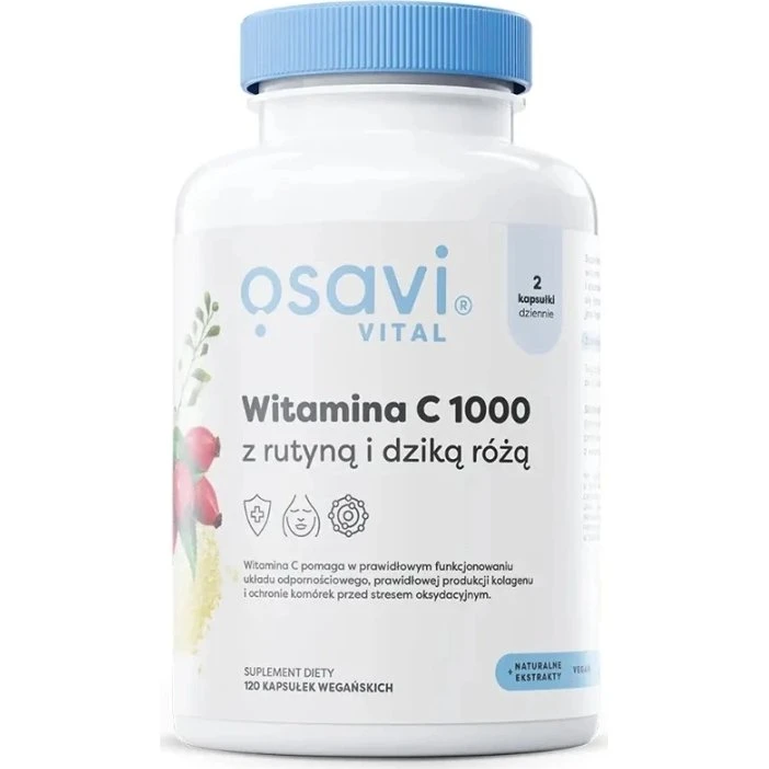 Osavi Witamina C 500 mg z rutyną i dziką różą, 120 kaps.