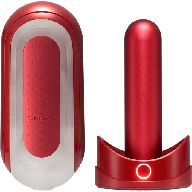 TENGA Flip Zero Red + Flip Warmer - Zestaw Masturbatora