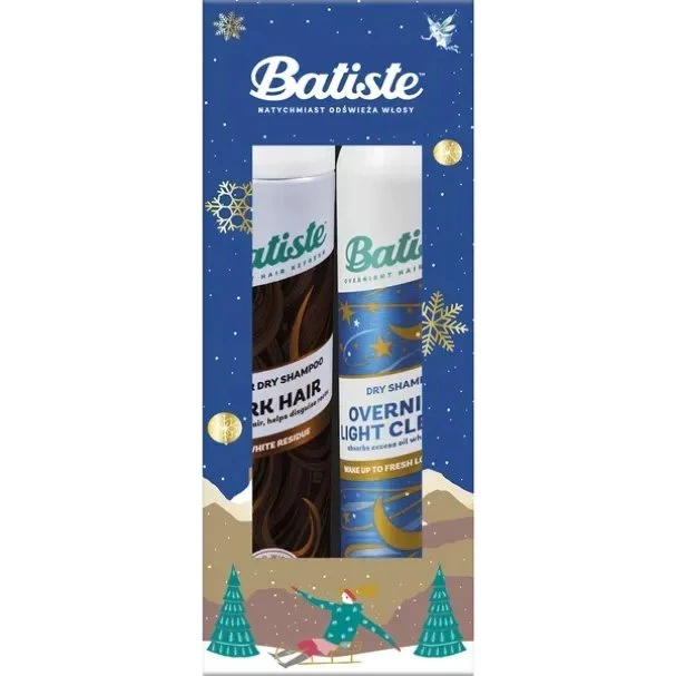 Batiste Zestaw Suchych Szamponów Dark Hair 200ml + Overnight Light Cleanse 200ml
