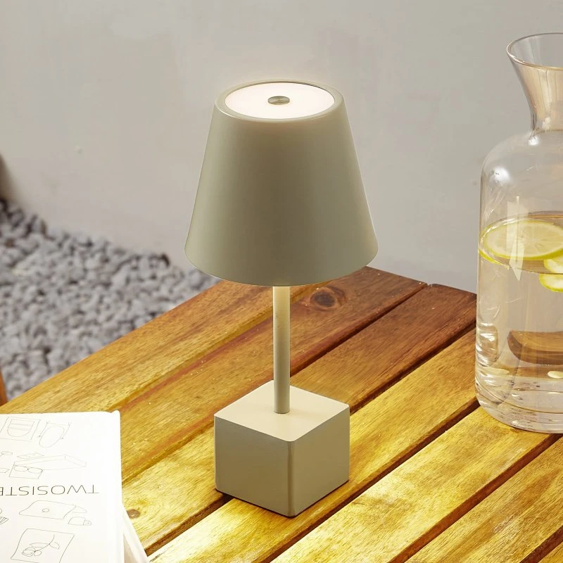 Lindby Janea Cube Dim. IP54 Lampa Stołowa Akumulatorowa Zielona