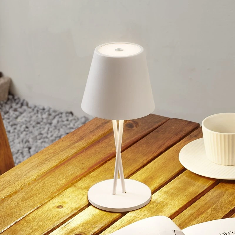 Lindby Janea Cross Lampa Stołowa Akumulatorowa Biała IP54