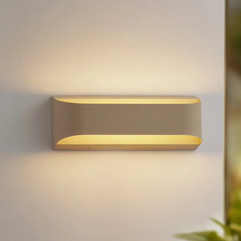 Lindby Kinkiet zewnętrzny LED Lenore beżowy 36,5 cm