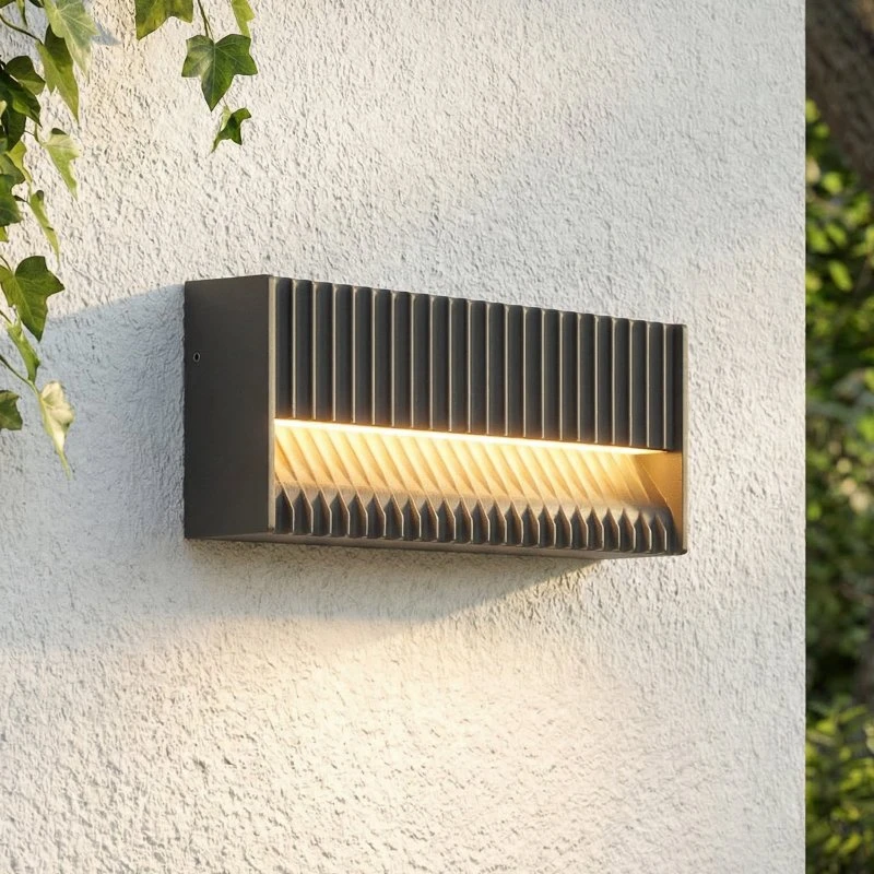 Lucande Kinkiet zewnętrzny LED Tavion, antracyt, 25 cm, IP65