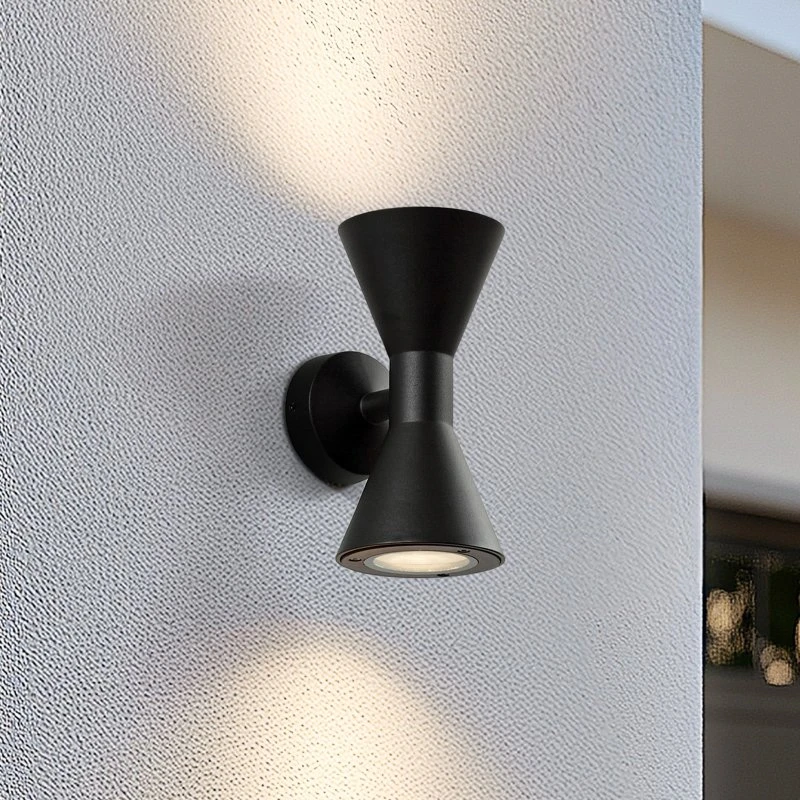 Lucande Xalor Kinkiet zewnętrzny, czarny, aluminium, IP65, GU10