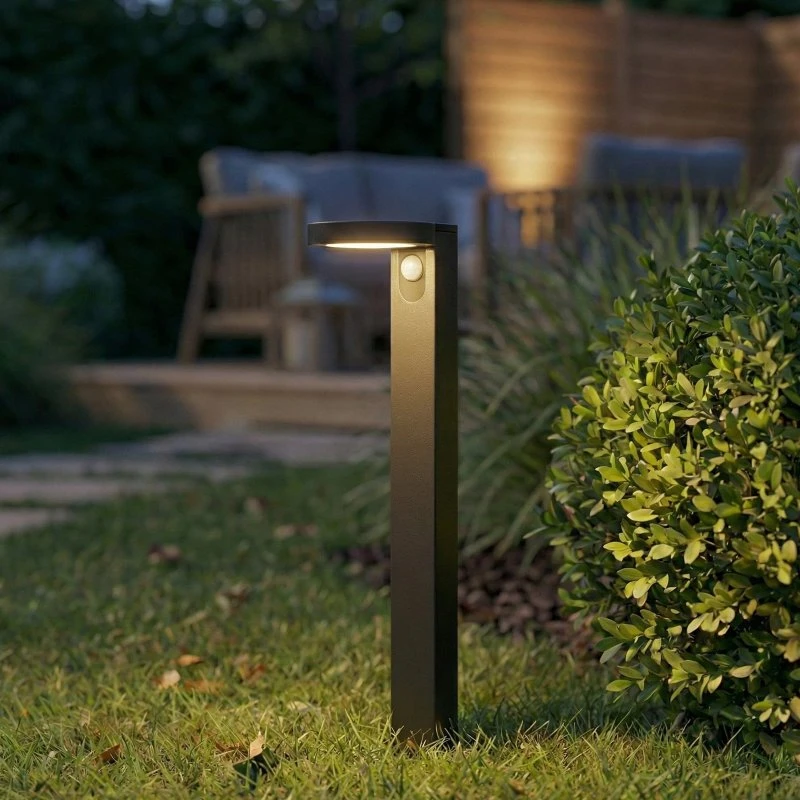 Lampa solarna LED Tarlson PRIOS – okrągły słupek antracytowy z czujnikiem