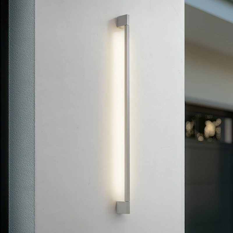 Lindby Neano kinkiet zewnętrzny LED, szary kamień, 120 cm, IP54