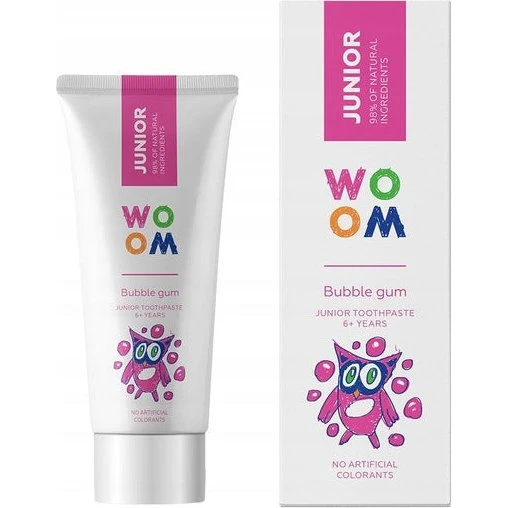 Woom Junior naturalna pasta do zębów Guma Balonowa 50ml
