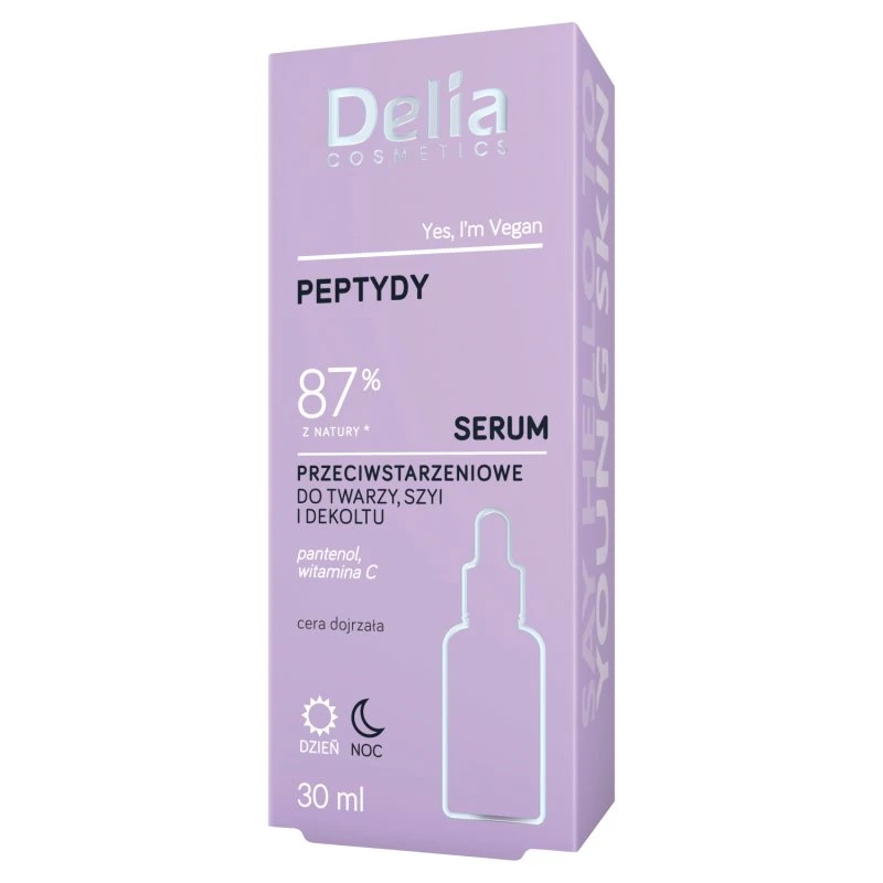 Delia Peptydy Serum 30ml przeciwstarzeniowe do twarzy, szyi i dekoltu