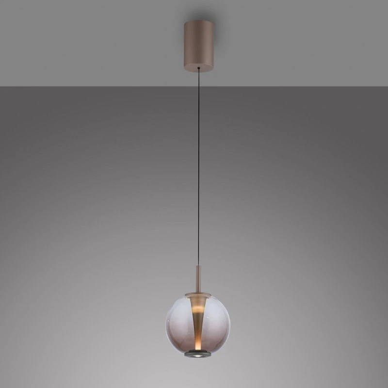PURE Infinity Lampa wisząca LED, brązowo-bursztynowa, Ø 18 cm, CCT