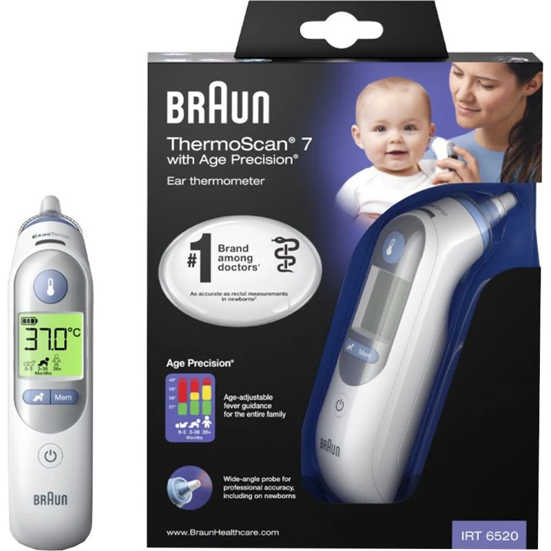 Braun ThermoScan 7 IRT6520 termometr do ucha z Age Precision