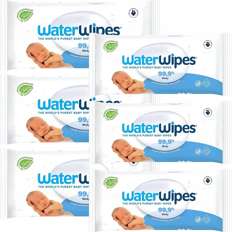 WaterWipes BIO chusteczki nawilżane dla dzieci, 6x60 szt.