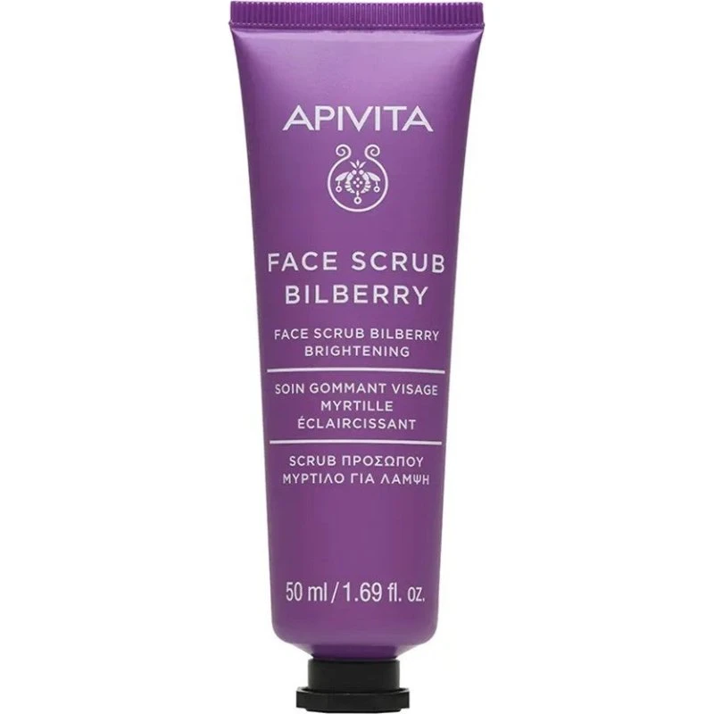 Apivita Face Scrub Bilberry - Rozświetlający peeling do twarzy 50ml