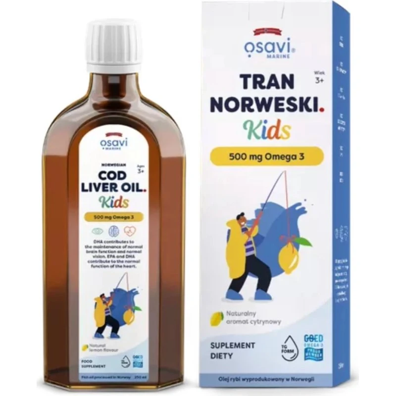 Osavi Tran Norweski Kids Omega-3 500mg 250ml cytrynowy
