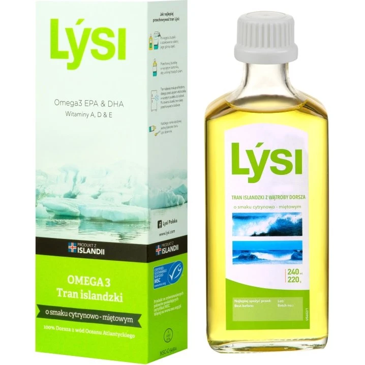 Lysi Tran islandzki cytrynowo-miętowy 240ml
