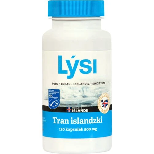 Lysi Tran Islandzki 500 mg 120 kapsułek