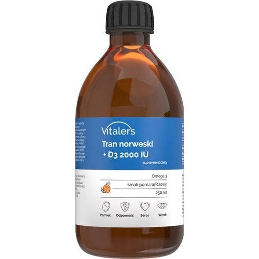 Vitaler's Tran Norweski Omega-3 1200 mg + D3 2000 IU 250 ml