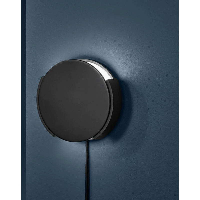 Frandsen Rotate Lampa Ścienna Czarna, Metalowa, Ø 15 cm