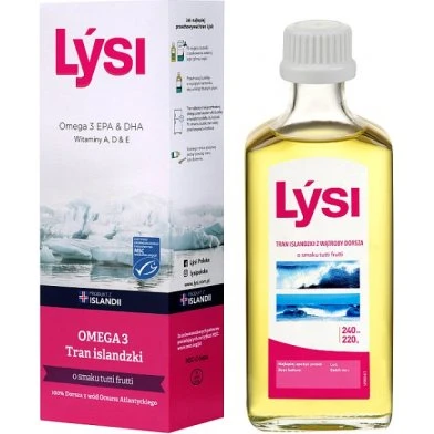 Lysi Tran Islandzki Omega-3 tutti frutti 240 ml