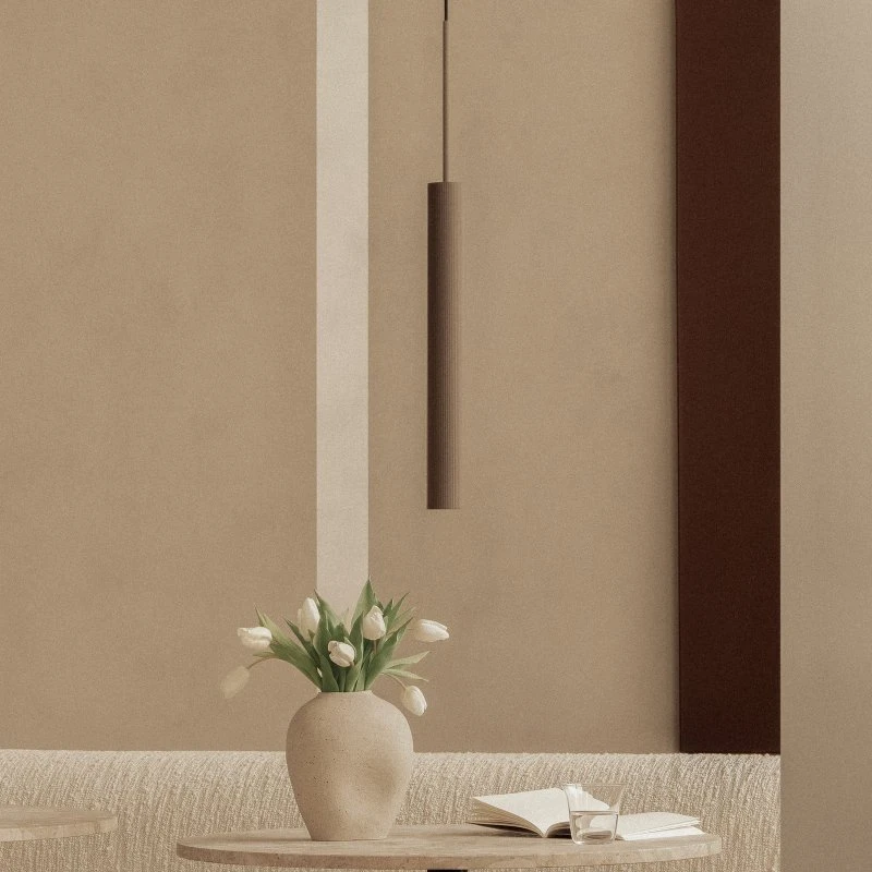 Audo Copenhagen Żyrandol Tubulaire 48 cm, Brąz, Aluminium