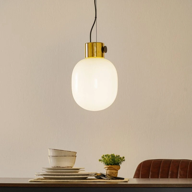 Audo Copenhagen JWDA Lampa Wisząca – Mosiądz i Szkło Opalowe