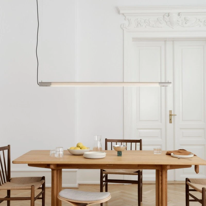 GEJST Żyrandol LED Radent, stalowo-szary, 138 cm, G13