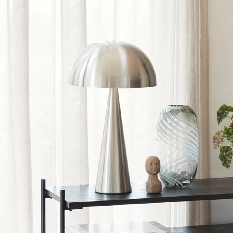 Hübsch Mush Tall Lampa Stołowa Nickel - Metalowa