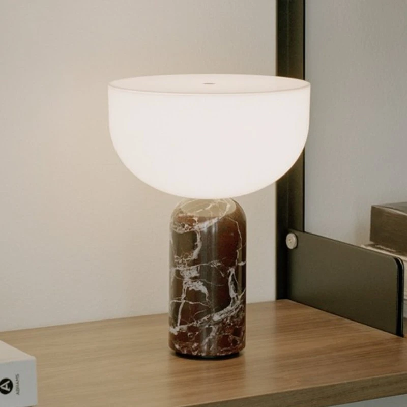 New Works Kizu Rosso Levanto - Przenośna Lampa Stołowa z Marmurem