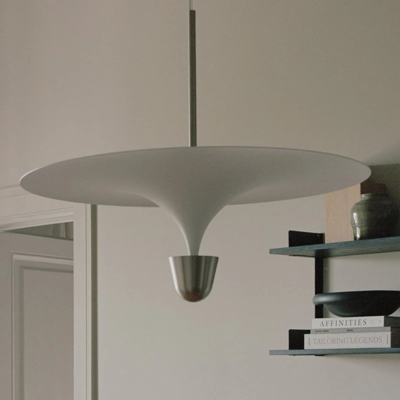 Lampa wisząca LED Kantarell New Works, Ø 60 cm, nikiel
