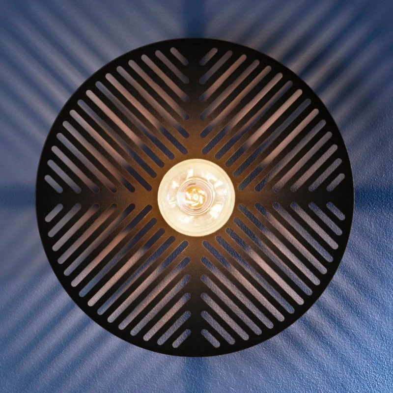 MARKET SET Waterlily czarna lampa ścienna metalowa