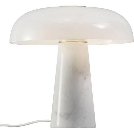 Nordlux GLOSSY NO2020505001 – lampa stołowa z marmurową podstawą i białym kloszem