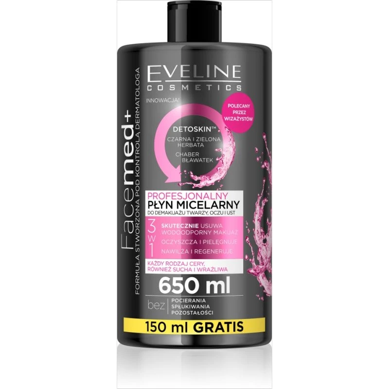 Eveline Cosmetics Facemed+ 3w1 Płyn Micelarny 650ml