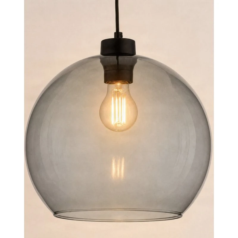 TK Lighting Lampa wisząca Cubus, szaro-dymne szkło, 30 cm, E27