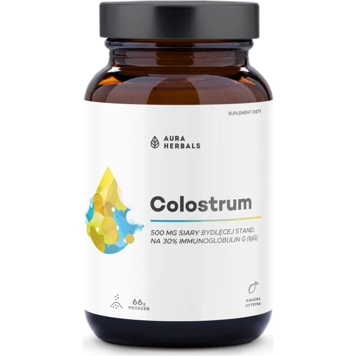 Aura Herbals Colostrum 500 mg kwaśna cytryna, proszek 66 g
