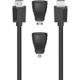 Hama Kabel HDMI 2.0b 4K 1,5m + adapter mini/micro